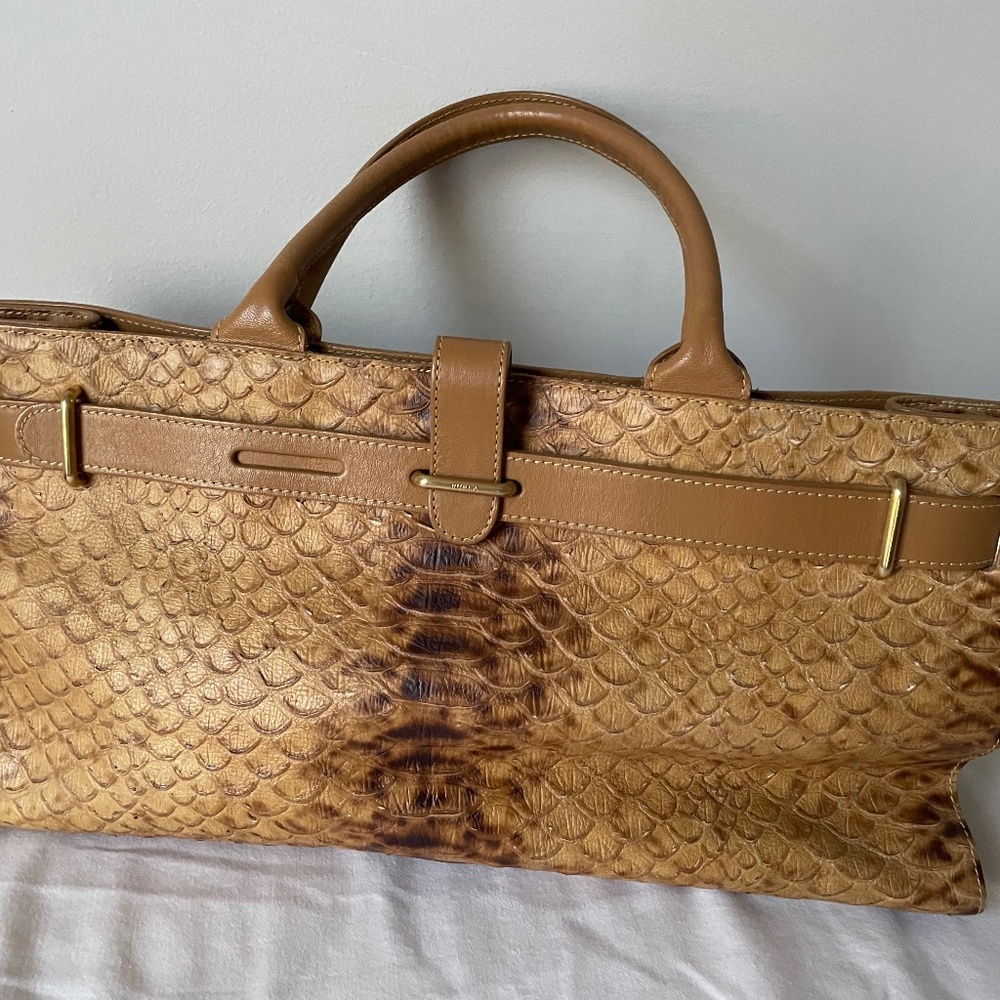 Furla Croc Embossed satchel handbag